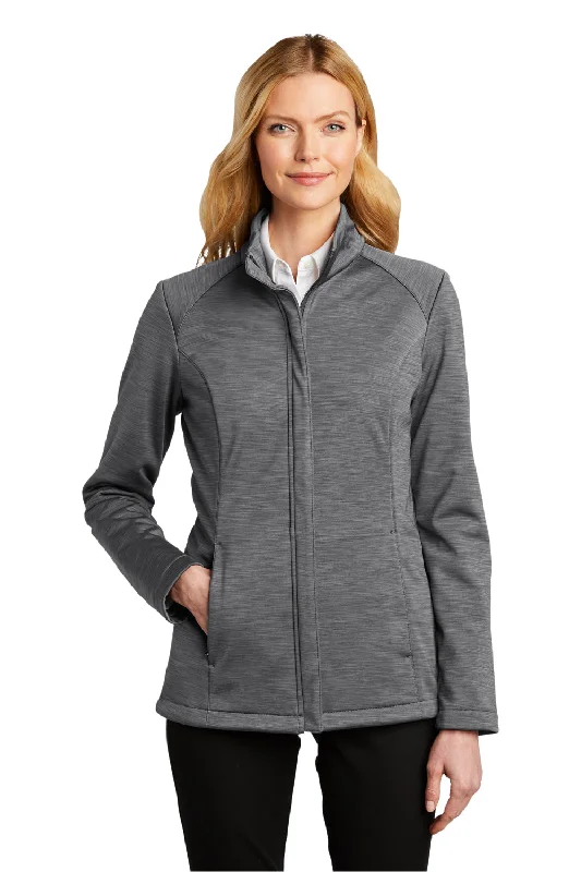 Port Authority Womens Stream Wind & Water Resistant Full Zip Jacket - Heather Graphite Grey