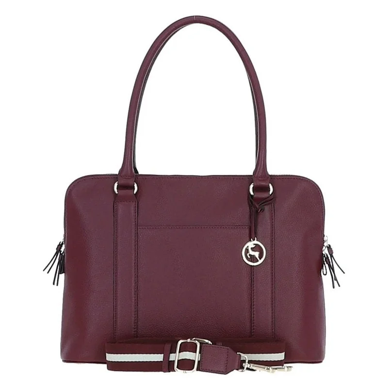 Ashwood Leather Ladies Double Tote Bag Wine