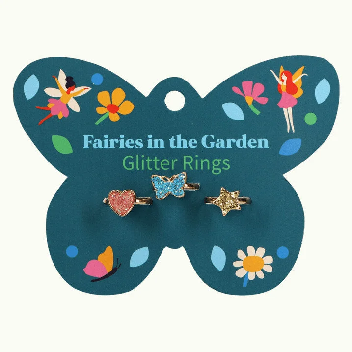 Fairies In The Garden 3 Glitter Rings